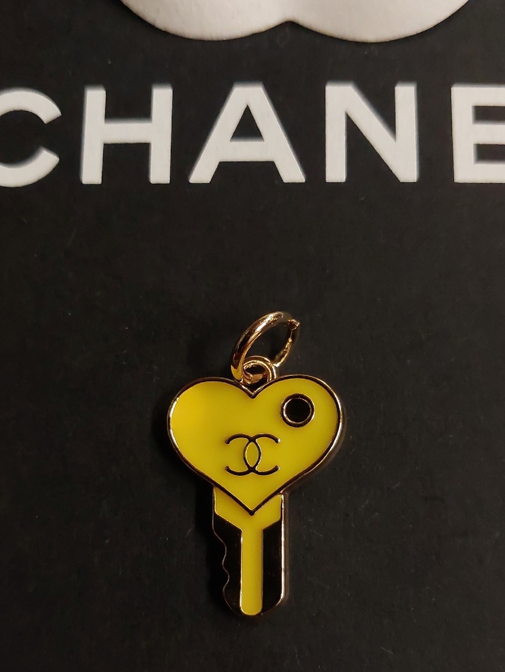 CC Yellow Heart Key Charm Pendant